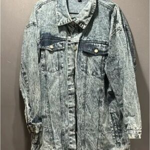 Acid Wash Denim Jacket with Pockets